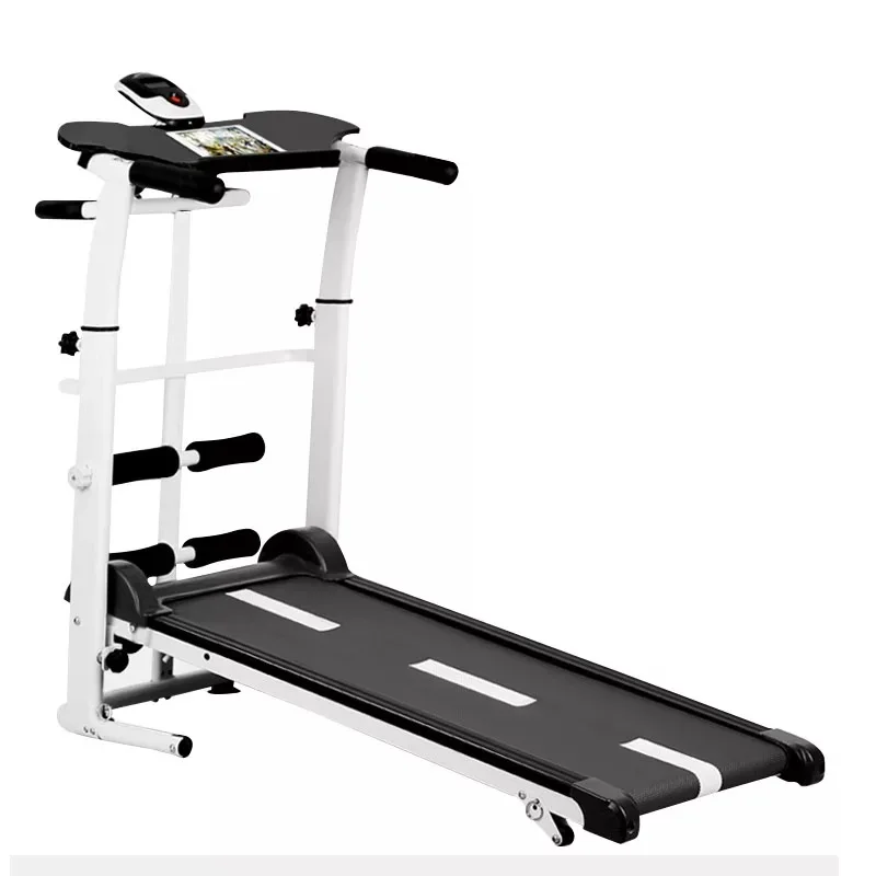 

JSF folding mechanical treadmill fitness treadmill multi-function silent fitness equipment treadmill with belt, White