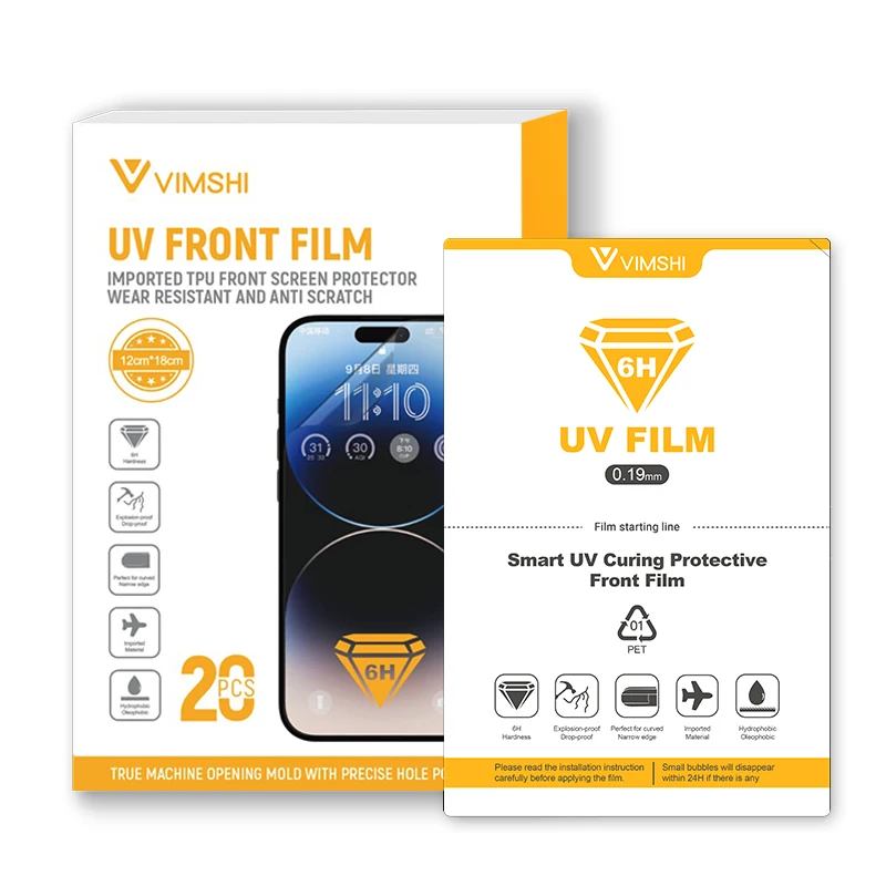 

PET Uv Curing Film Hd 3D Screen Protector Film Soft Curved 6H Laminas De Hidrogel Tempered Glass Hydrogel For Mobile Phone