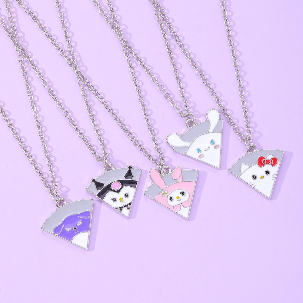 

Children Series Fashion Cartoon Pizza 5 Pcs Splicing Pendant Fine Jewelry Necklaces For Bestie