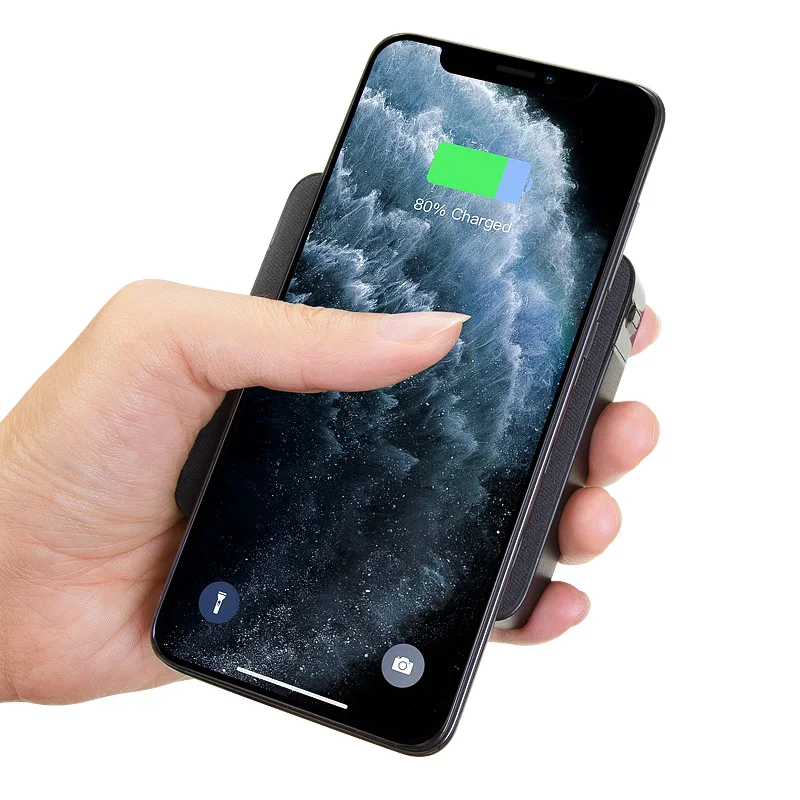 
New products for iphone 10w wireless charger power bank 10000mah portable 2 output custom qi fast charging wireless power bank 