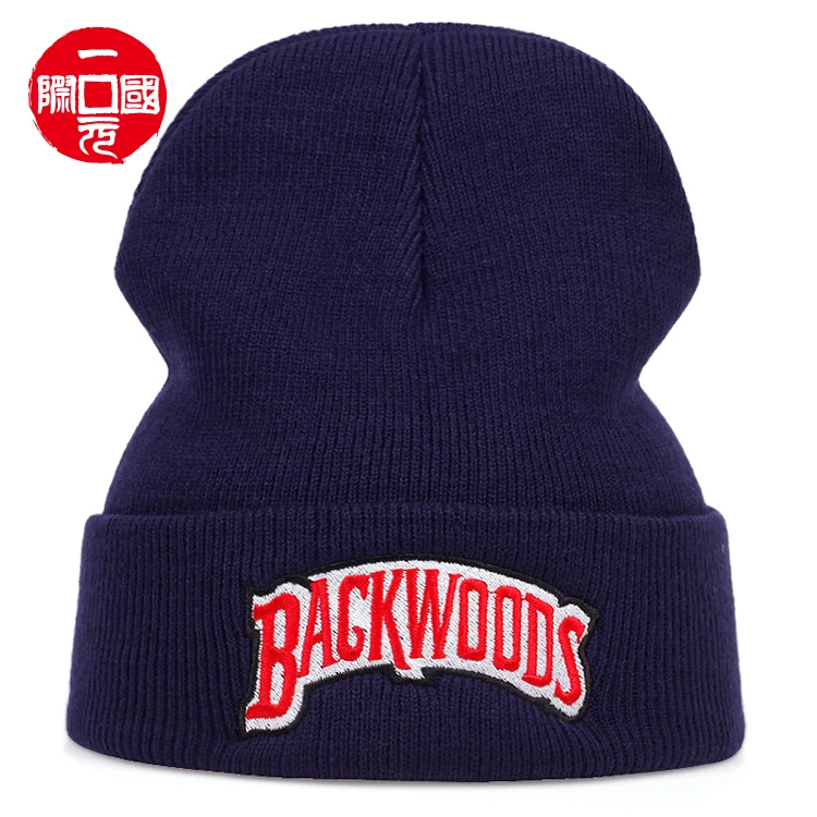 

Embroidered knitted hat pullover hip hop hat