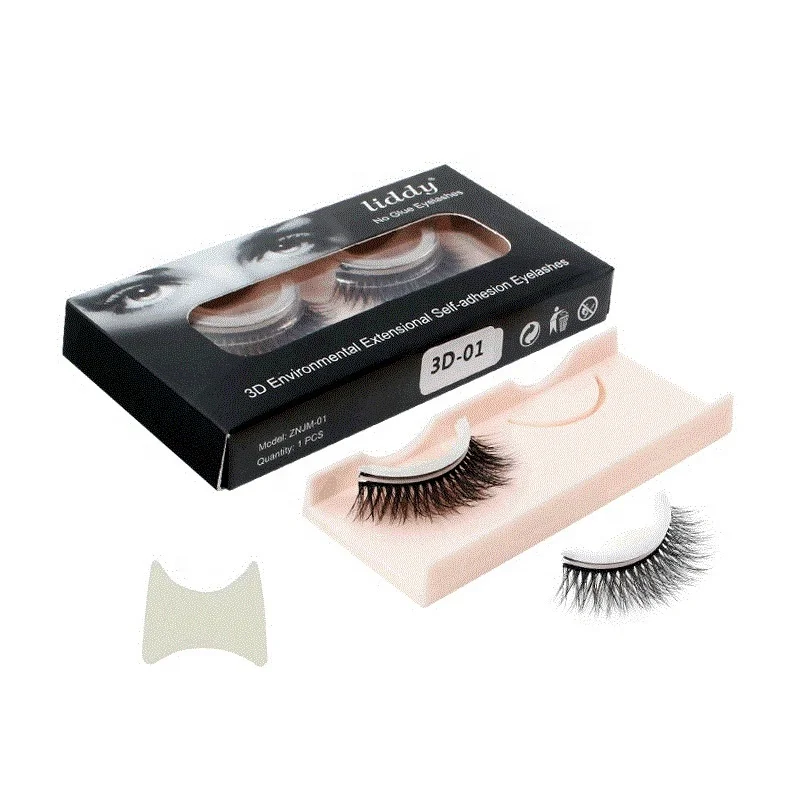 

Lliddy Self-Stick 3D Lashes with Self-Adhesive Tapes Easy Wear Long & Crisscross False Eyelashes Fake Eyelashes Extension Tools