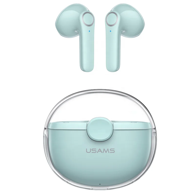 

USAMS 2022 TWS earbuds earphone wireless earbuds blue tooth 5.1 wireless headphones earbuds Transparent Shell For Phone