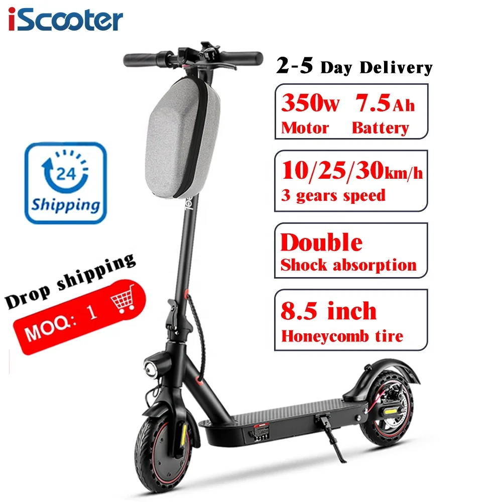 

Europe Warehouse 8.5 inch 30kmh 350W 7.5Ah Suspension Skateboard Offroad Folding Foldable Adult E Electric Scooter, Black