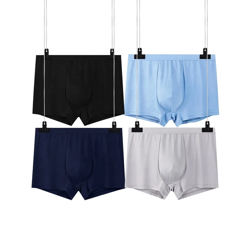 

Factory price comfy men underwear ice silk mens boxer briefs with graphene crotch