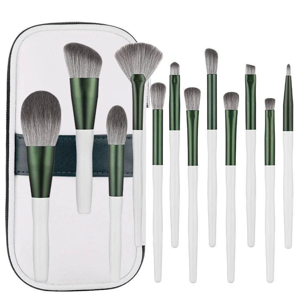 

Popular hot style 12 pcs makeup brush set custom logo make up brush set with bag, Black silver