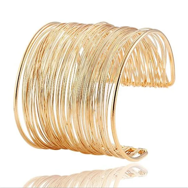 

Women's Cuff Bracelet Wide Bangle Layered Hollow Ladies Unique Design Fashion Vintage European Alloy Bracelet Jewelry Gold / Gol