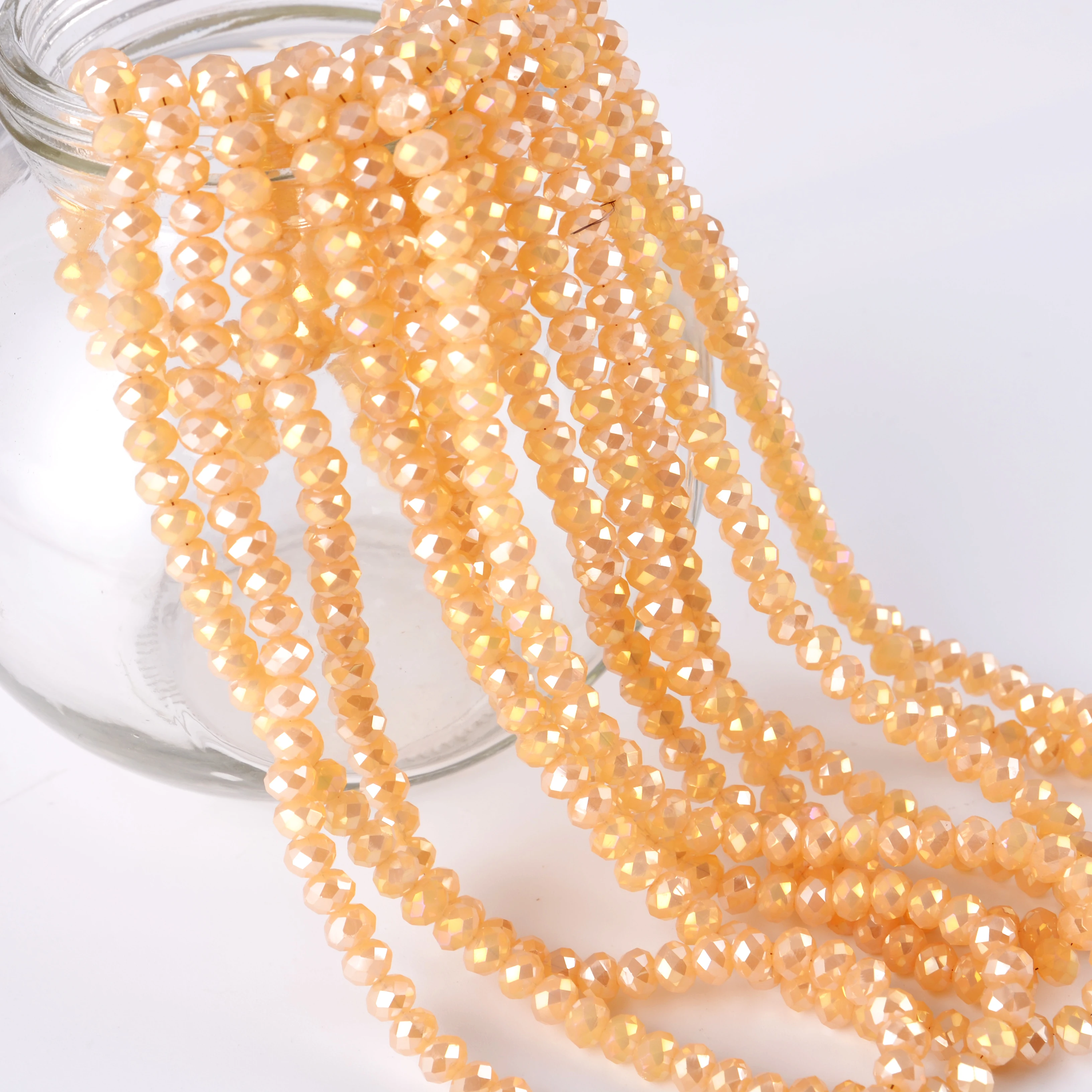 

Jingcan Crystal Rondel Beads Wheel Faceted Glass Beads for Jewelry Making, Please refer to colour card