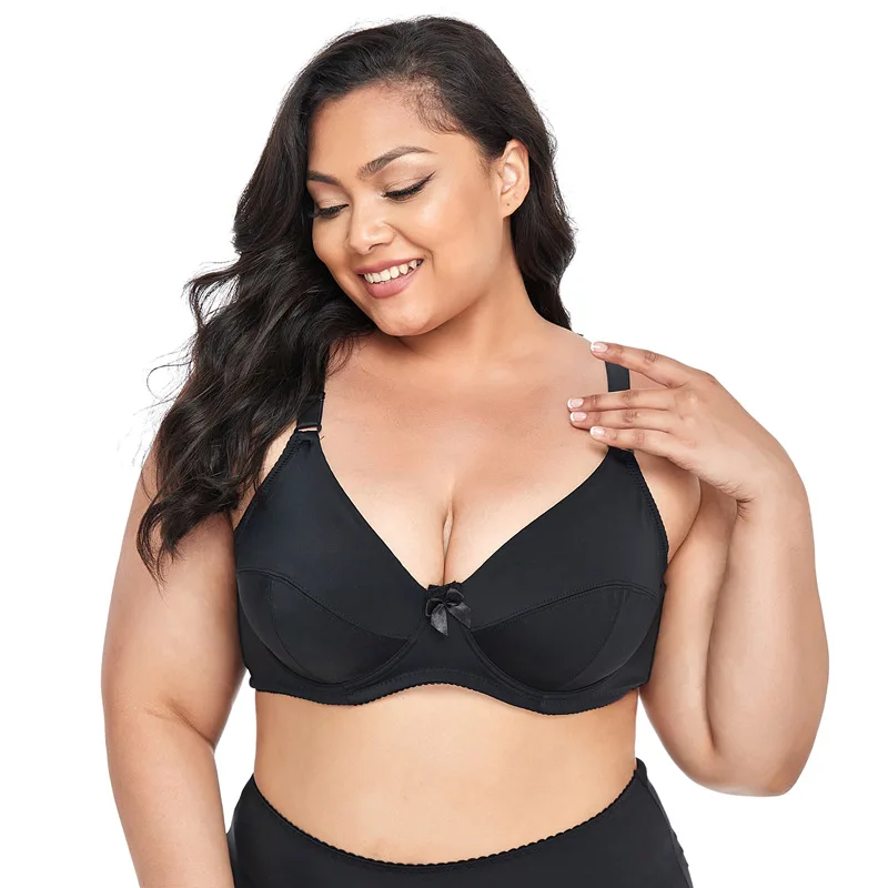 

Solid Color Wireless Breathable Fashion Sexy Large Size Plus Size Bras Set For Fat Women, 5colors