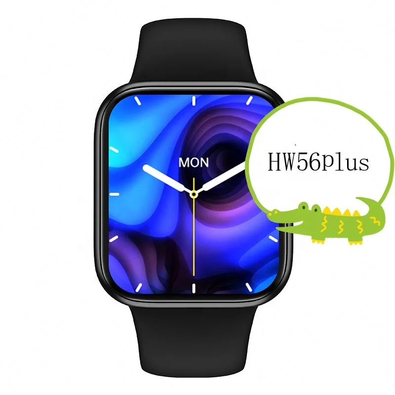 

Music Smart Watch HW56 Plus 1.77 Inch Big Full Touch Password Lock Screen 3D Dynamic Dial Voice Call Wireless charge Smartwatch