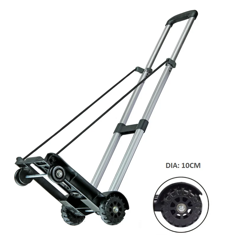 
Mini aluminum collapsible telescopic folding portable lightweight compact shopping retractable luggage hand trolley cart truck 