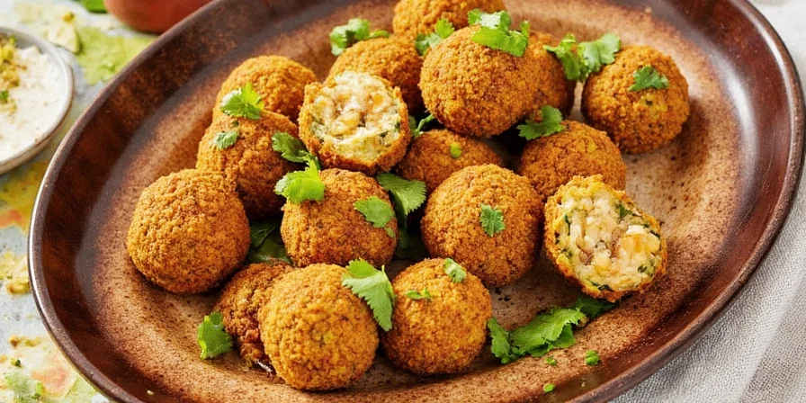 Falafel meets world map with spices
