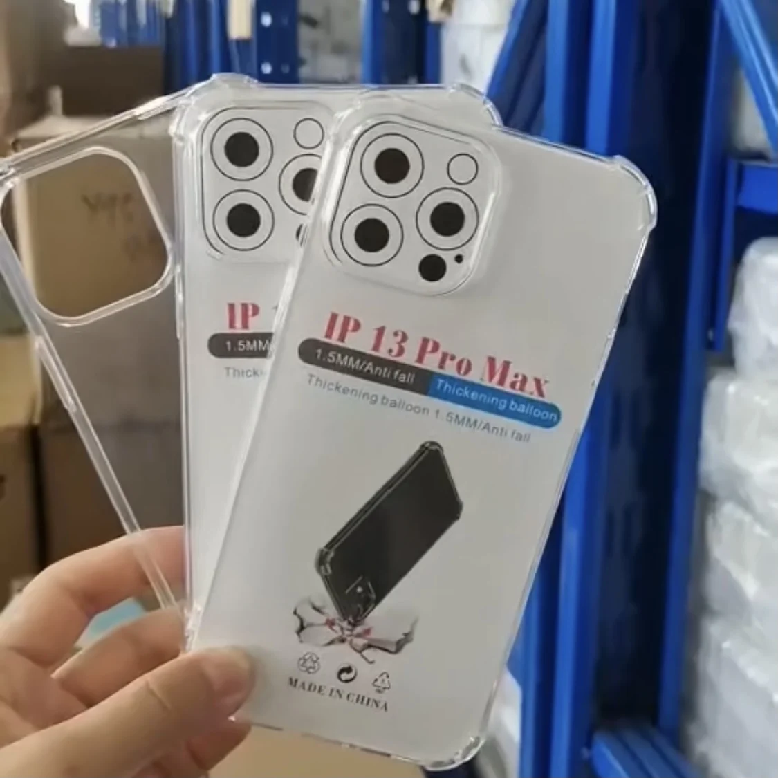 

Factory direct 1.5mm thickened four corner fall proof mobile phone case is suitable transparent TPU For iphone 13 pro max