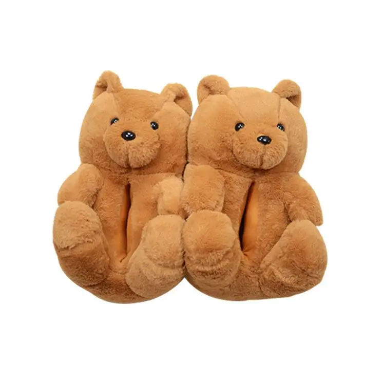 

2021 New arrivals teddy bear slipper bulk teddy bear slippers wholesale teddy bear slippers for women, Picture