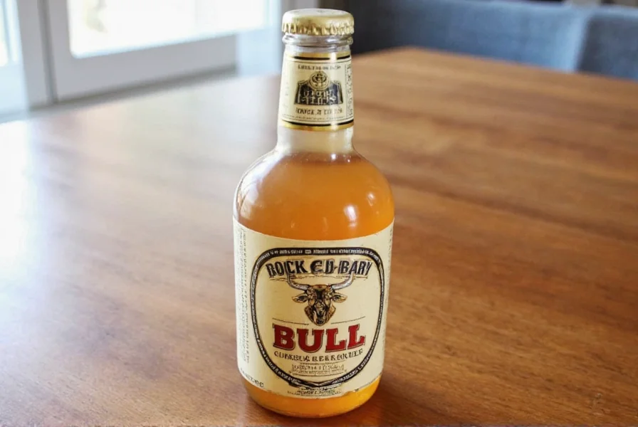 Bottle of Cock and Bull ginger beer next to fresh ginger root and cocktail ingredients