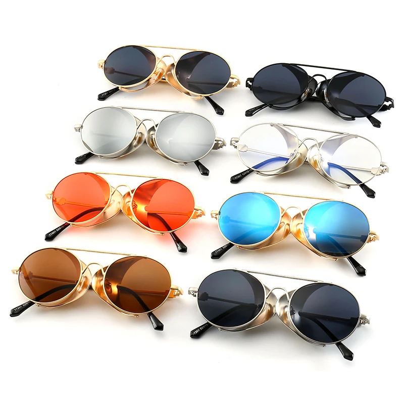 

Classic Design Fashion Round Steampunk Sunglasses Women Men Vintage Punk Sun Glasses