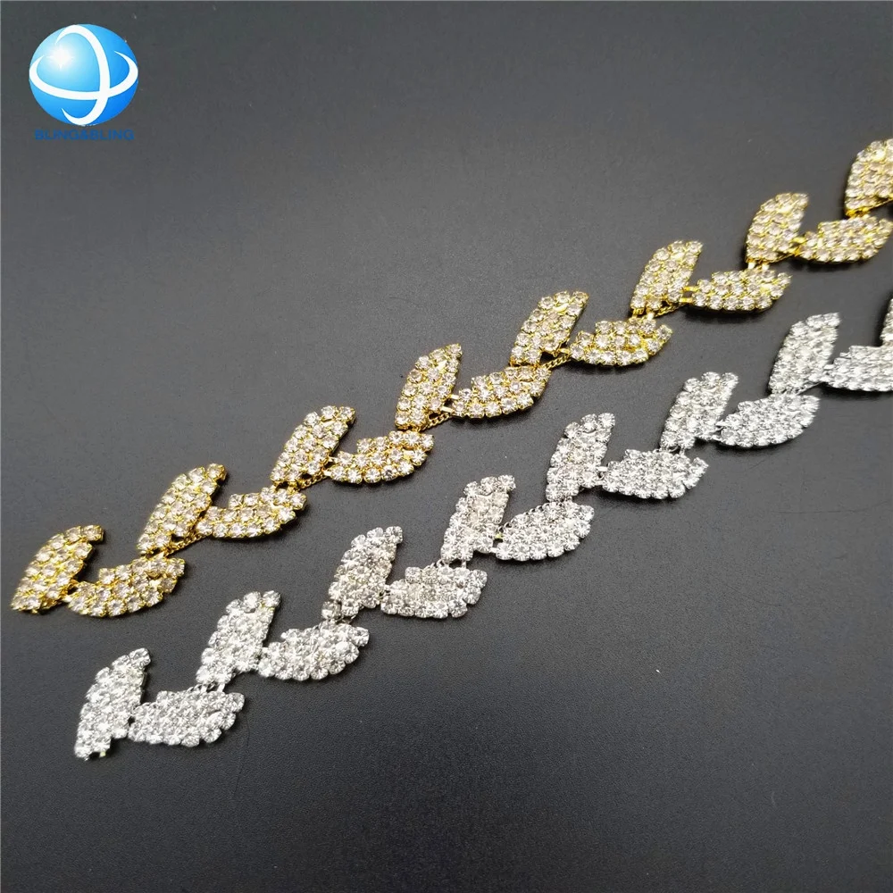 

diamante rhinestone crystal costume applique shoes decoration silver metal chain trim