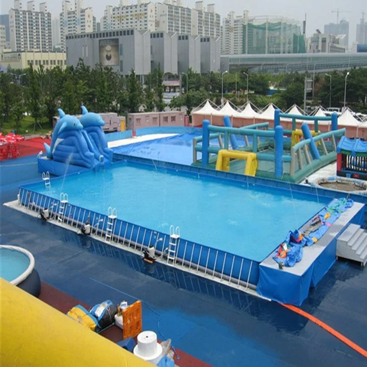 Outdoor Pvc Inflatable Rectangular Metal Frame Swimming Pool, Stainless ...