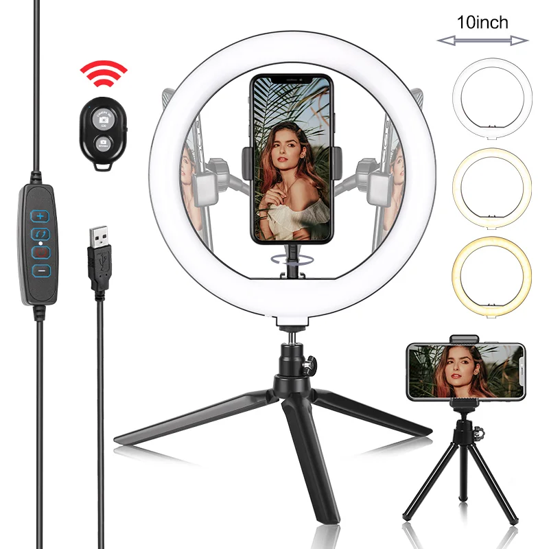 

Professional Table selfie ring light 6inch 8inch 10inch led light rings for table makeup live video vlog pink table ring light