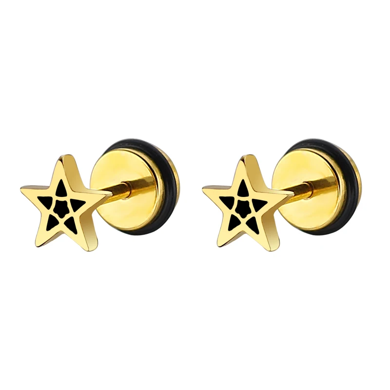 

custom name jewelery five-pointed star exquisite earings for women 2020 sweet earrings titanium steel small star earrings, Picture