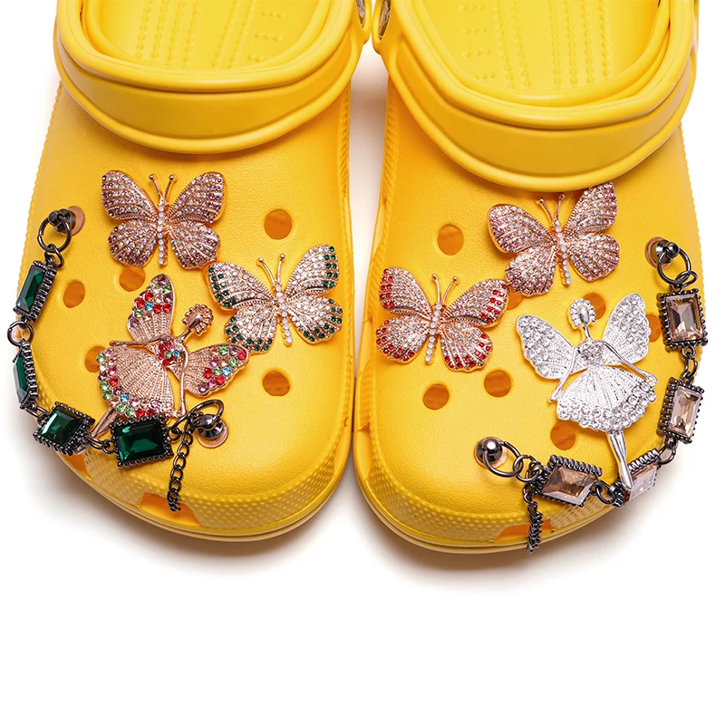 

Jewels Luxury Charm Real Sandal Women Custom Logo Designer Shoe Charms For Shoes Decoration Accessories Chain