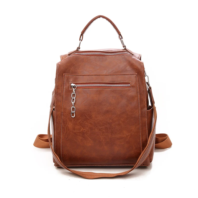 

SP483 2021 school backpack PU leather college shoulder bags, Multi color