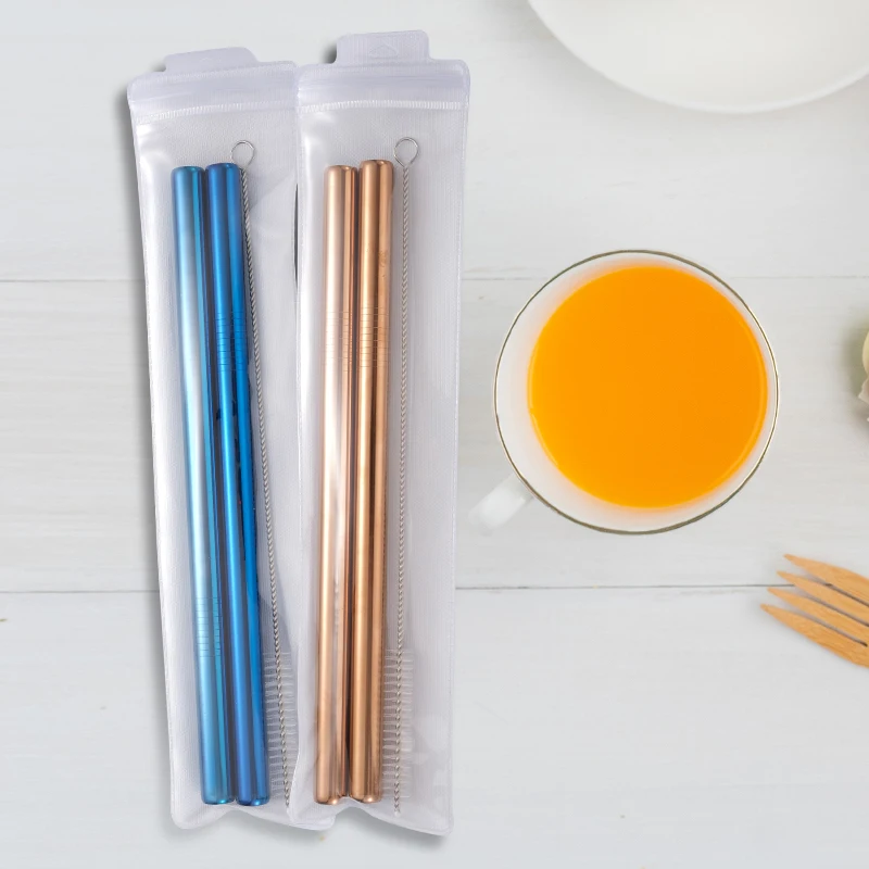 

Eeo-friendly Reusable Metal Drinking 304 Straws Stainless Steel Straw Set