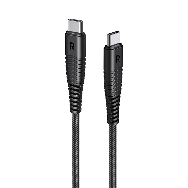 

RAVPower RP-CB047 3.3FT/1M type c to c cable phone charging cable 2.4A fast charging micro-USB C cable, White black