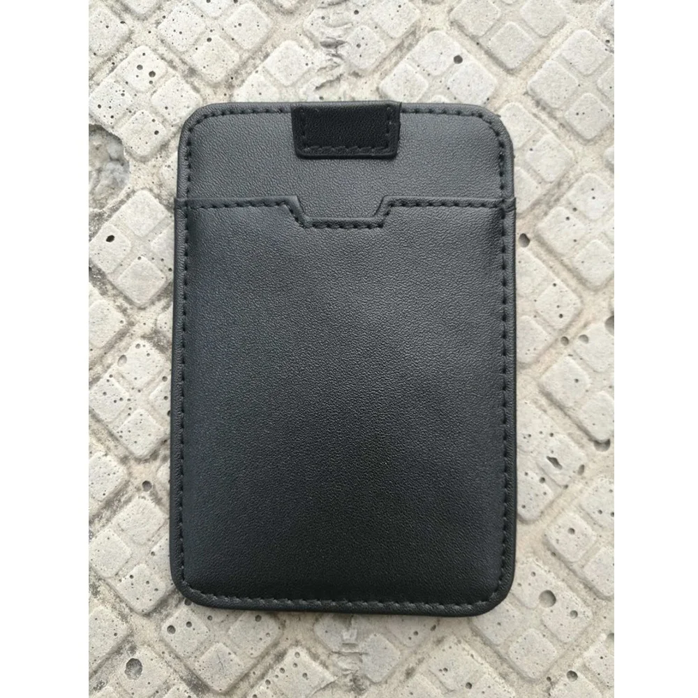 

Cow Leather ID Card Holder RFID genuine leather card holder with pull tab black short slim Bank Credit Card pocket