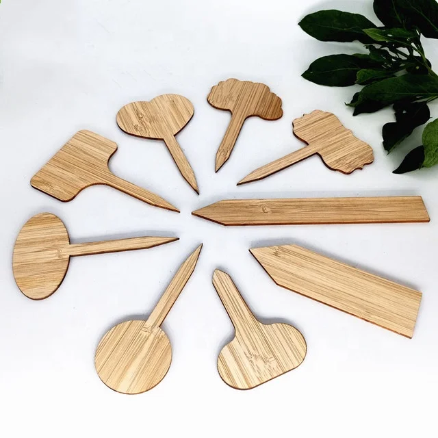 

10pcs Pack Eco-Friendly Bamboo Plant Labels Pointed Garden Markers for Potted Vegetable Flowers Herbs, Natural