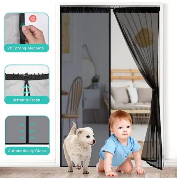 Hot Sales Hand-free Magnetic Mosquito Door Curtain Magnetic Door Screen Door Curtain