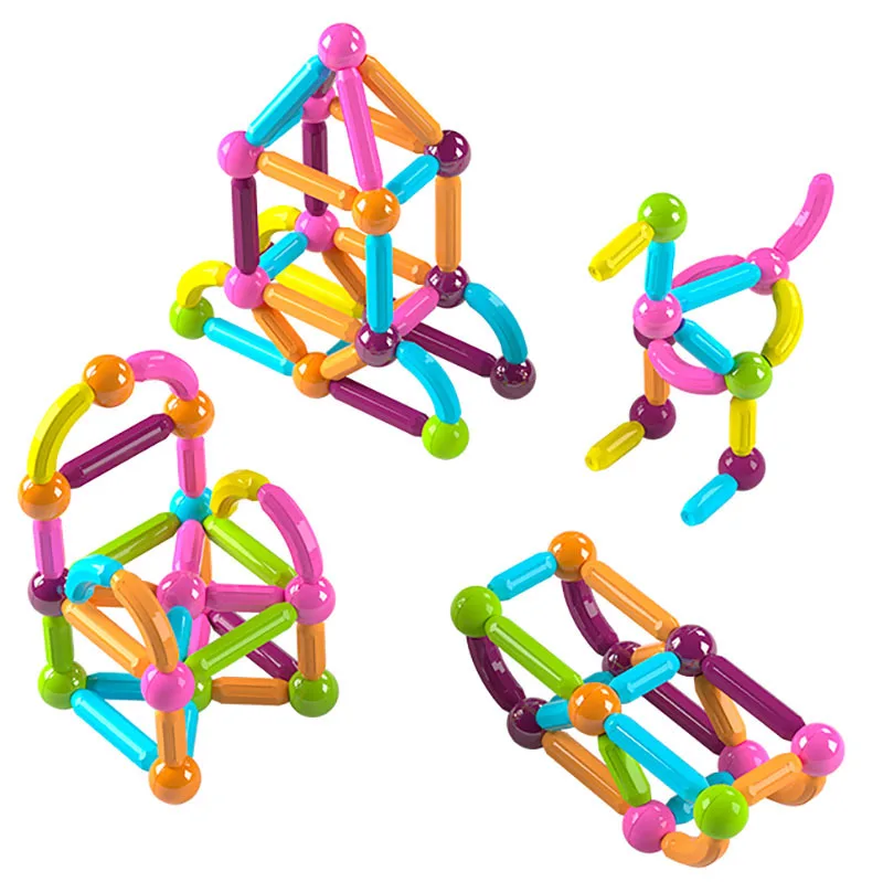 

68 pcs STEM preschool Mini Magnetic Building Blocks Set DIY Magnetic Sticks Toys for Toddlers Educational Toys for Kids