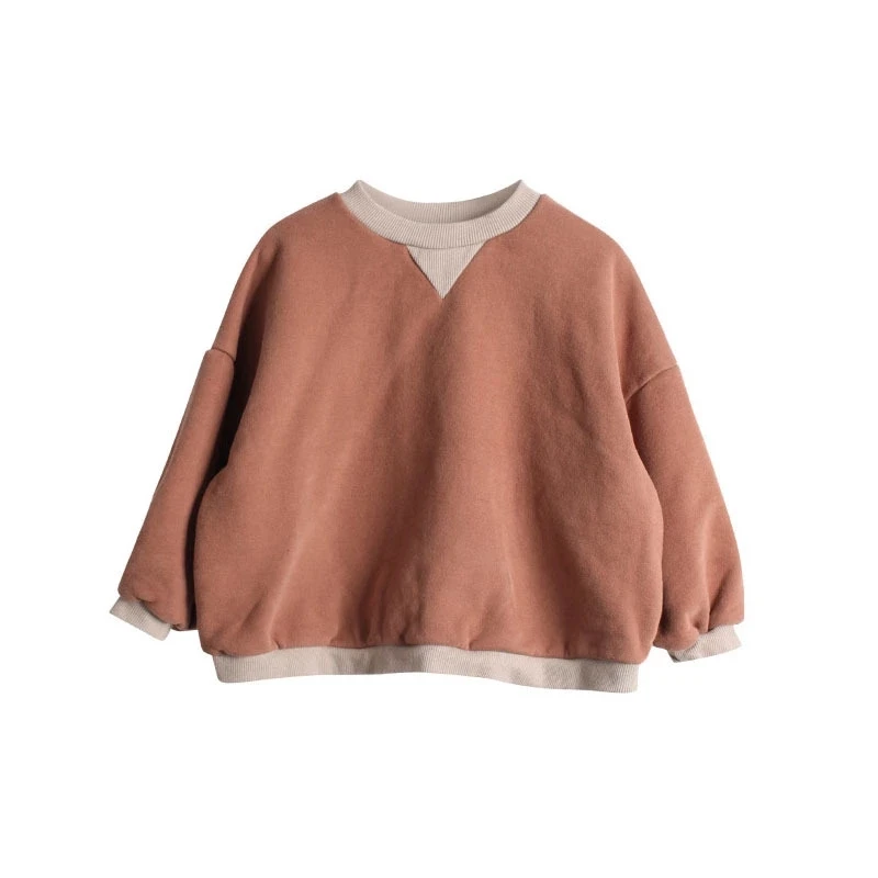 

High quality kids pullover tops cotton fleece children neutral sweatshirt, As pic