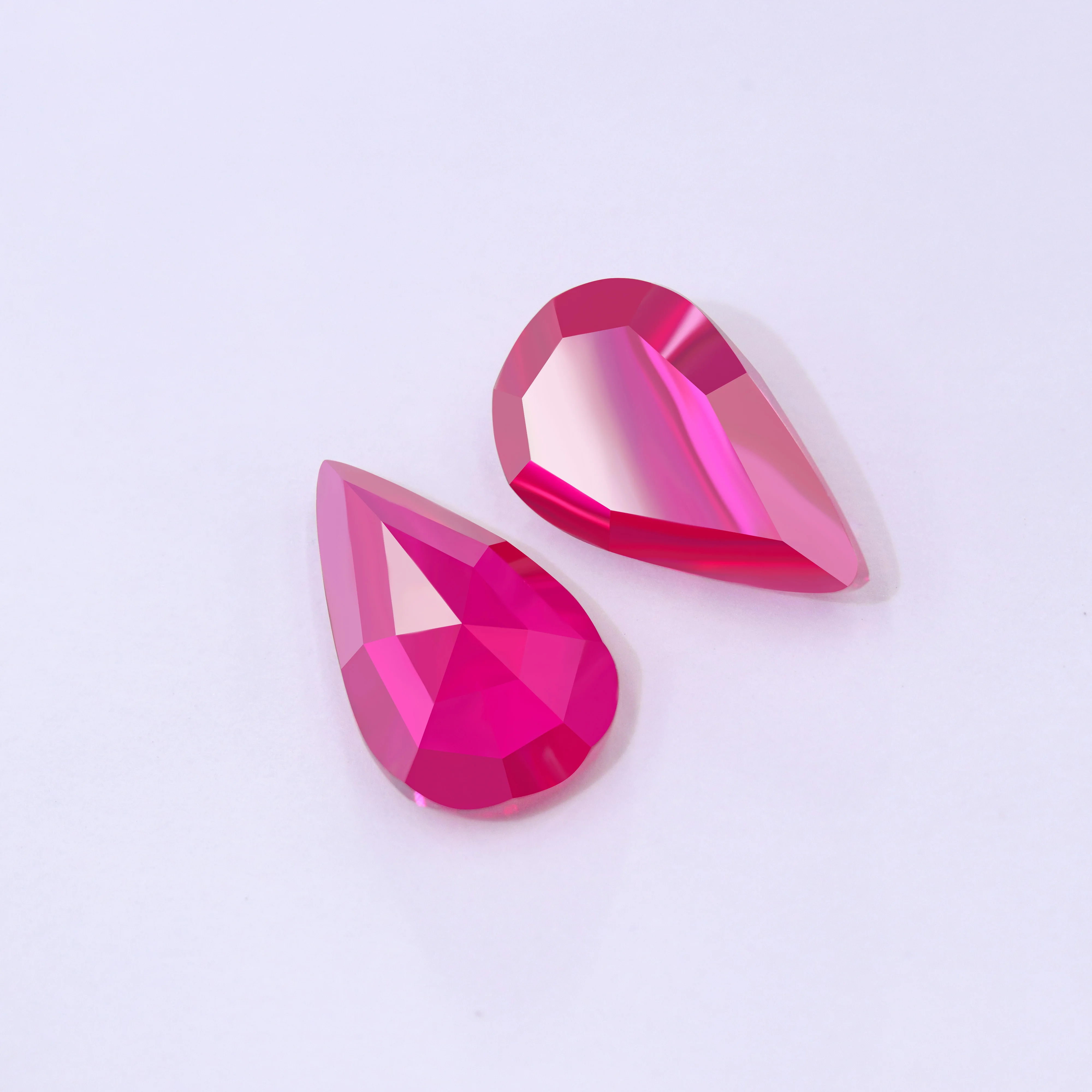 

Redleaf Jewelry high cz quality pear shape ruby color stone wholesale loose gemstone Synthetic corundum