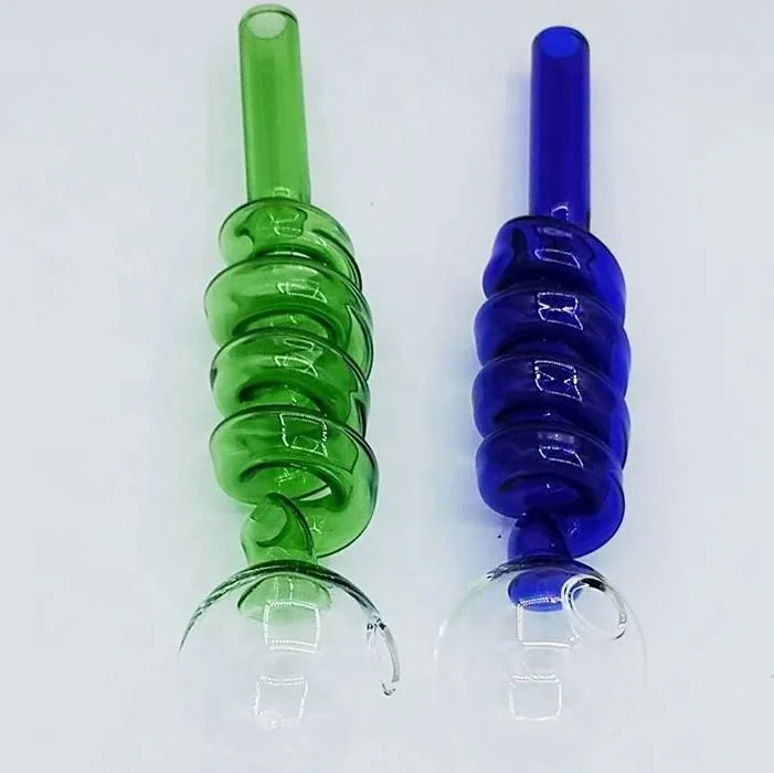 

JH Handmade Glass Smoke Pipe Glass Handicraft Pipe, Blue/ green/black