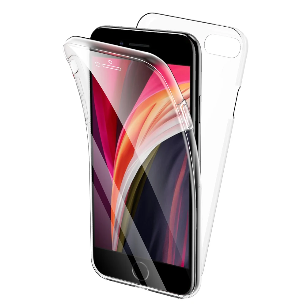 

360 Degree Double Protection Clear Ultra Thin Transparent Pet Front TPU Back for iPhone SE Xr X Xs max 6 7 8 Mobile Phone Cover