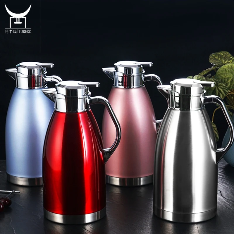 

316 Stainless steel coffee pot thermos large capacity vacuum kettle insulated hot water bottle cold retention tea jug
