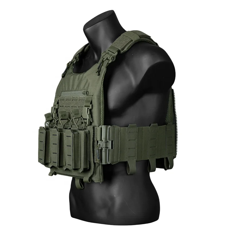 

IDOGEAR Combat Training Paintball Quick Release Tactical Vest Molle Modular Vest Plate Carrier with Mag pouch