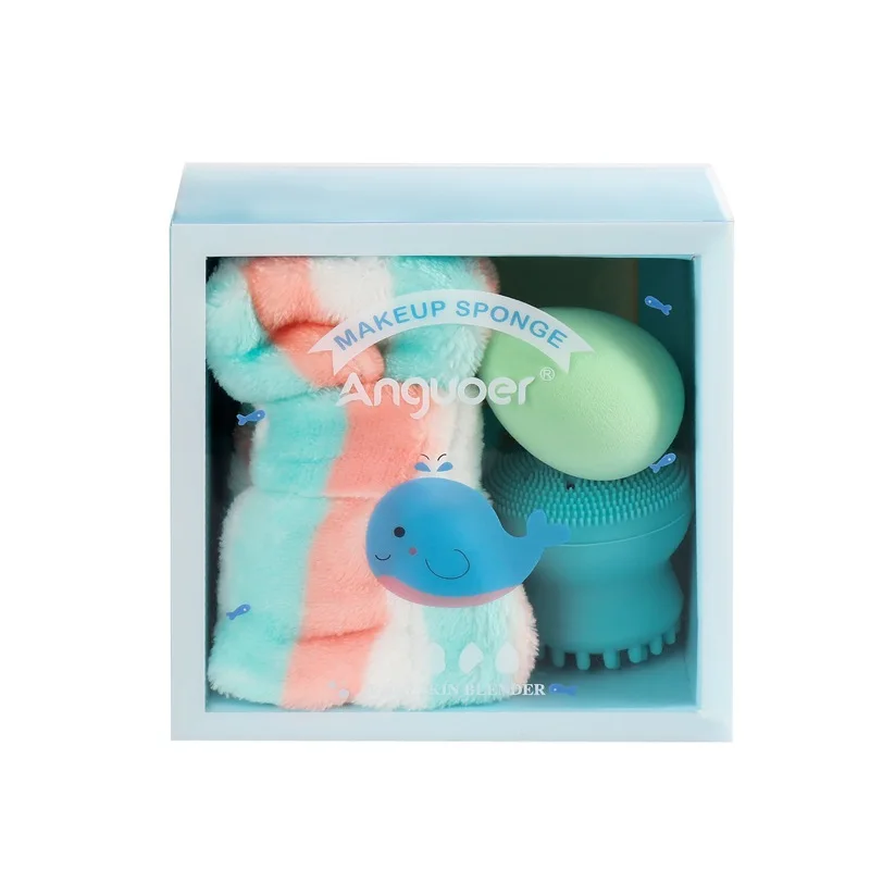 

Factory Wholesale Exfoliator Super Soft Silicone Facial Cleansing Brush Suit, Fashion Beauty Egg Face brush Hair Band in Package, Colorful to choose