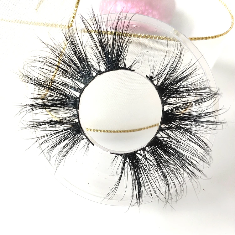 

25mm mink eyelash with custom logo eyelash case fluffy 3d mink lashes wholesale vender 3d mink eyelashes, Natural color