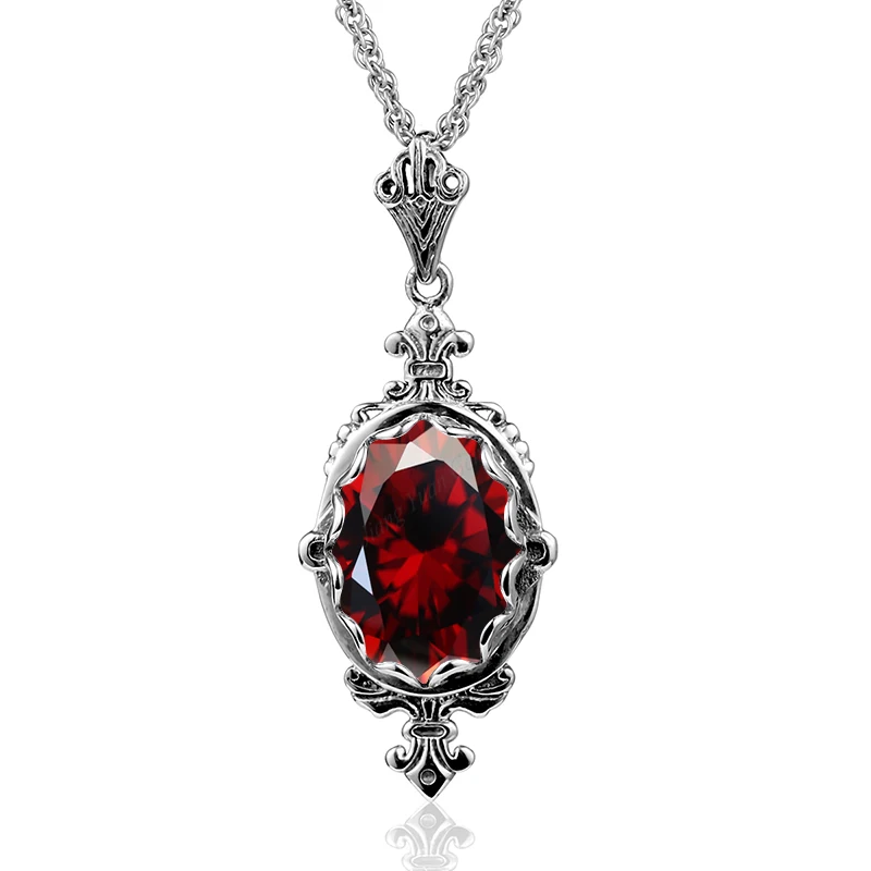 

Vintage Women Sterling Silver Pendants for Necklace Garnet Stone Garnet Pendant