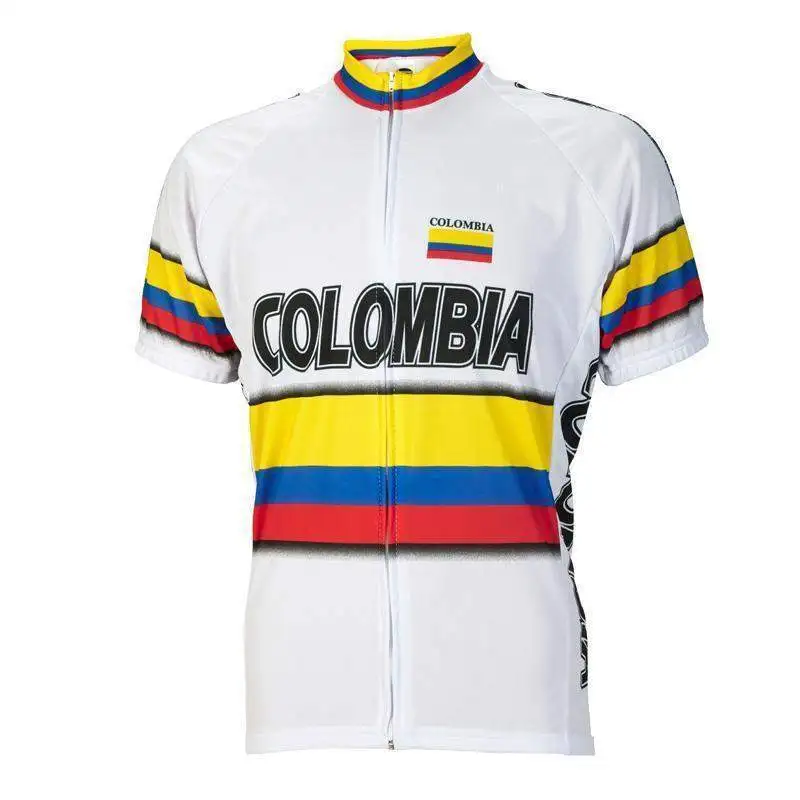 

HIRBGOD HK419 colombia Retro cycle jersey Men's short sleeve bike jersey Comfortable cycling jersey Plus Size cycling wear