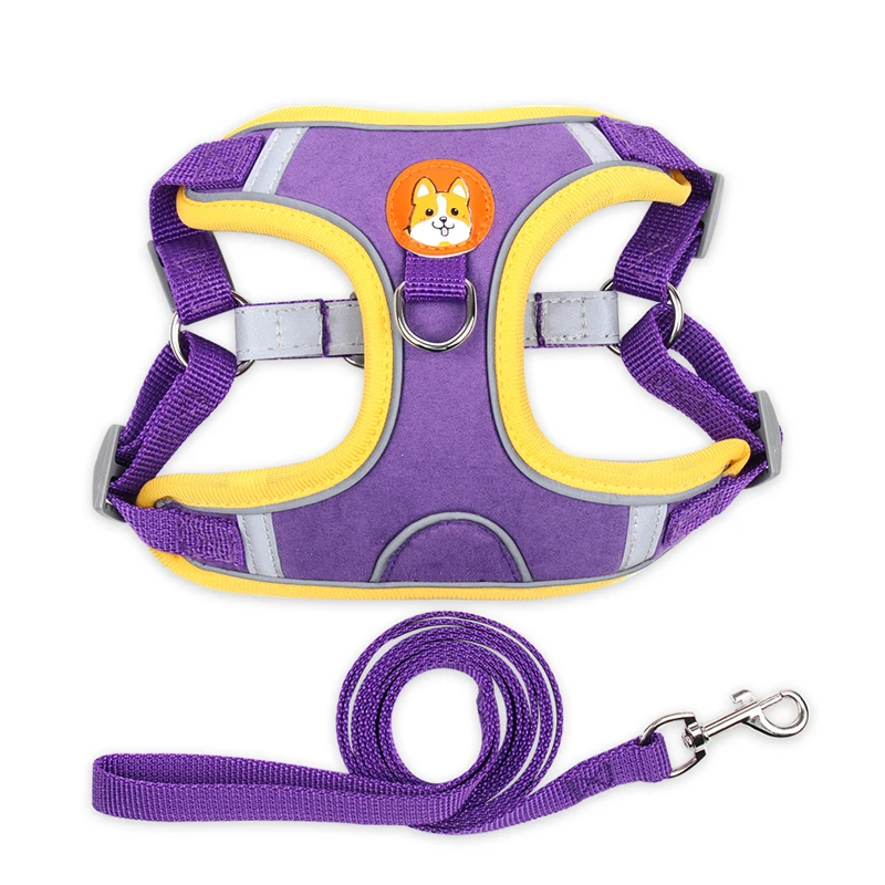 

Hot sale reflective pet dog harness medium large dog lead away running leash dog chest strap vest