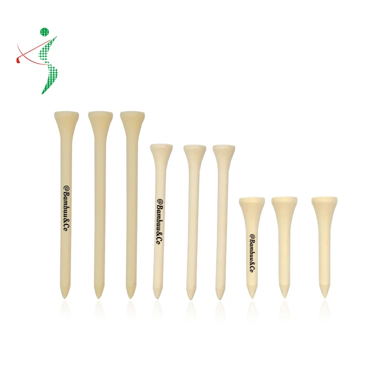 Factory Price Sales Golf Tees Wooden Bamboo Custom Logo Printed Wood 83mm 7cm Unbreakable Bulk Biodegradable Set Color White