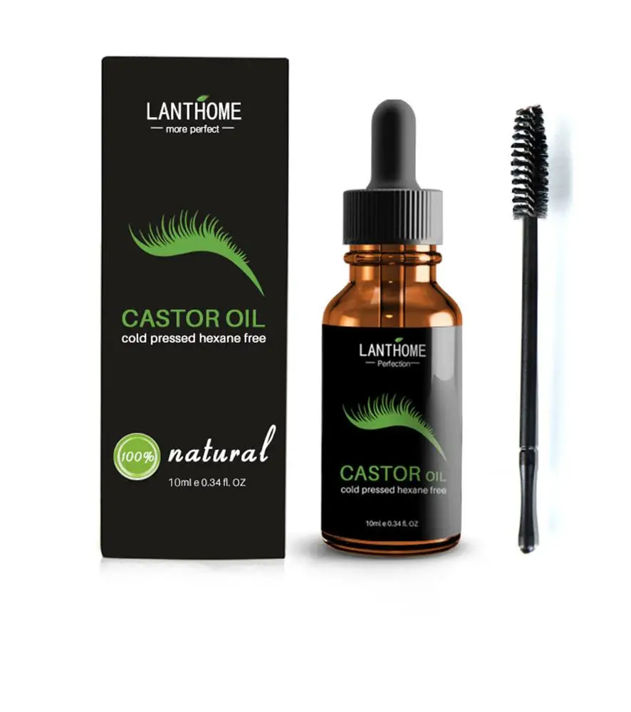 

Natural Moisturizing Castor Oil Eyebrow Eyelash Growth Serum Cold Pressed Private label, Transparent oil liquid