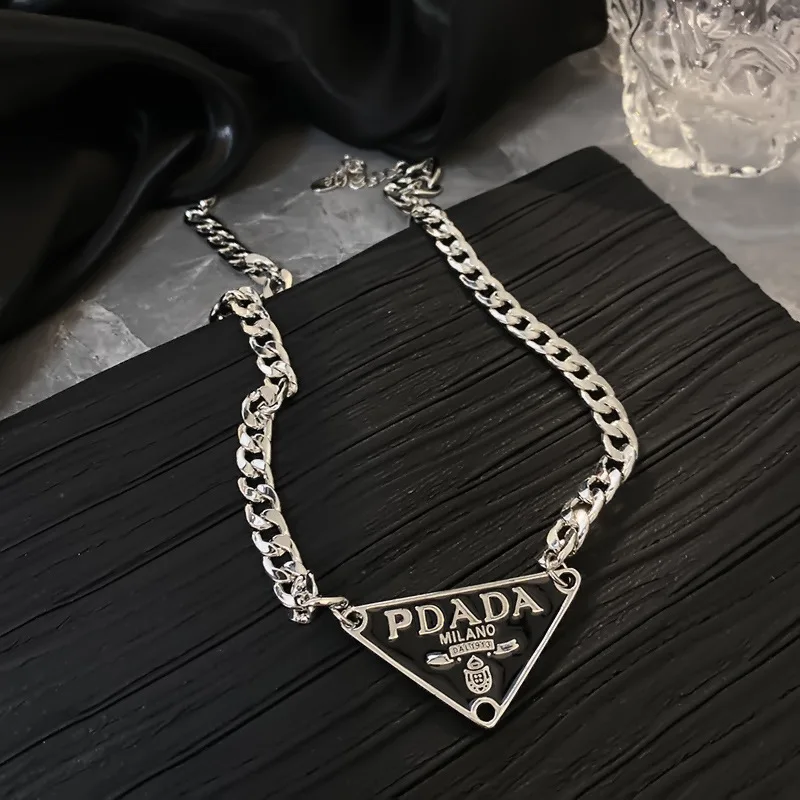 

Inverted triangle necklace fashionable street hip hop stainless steel necklace