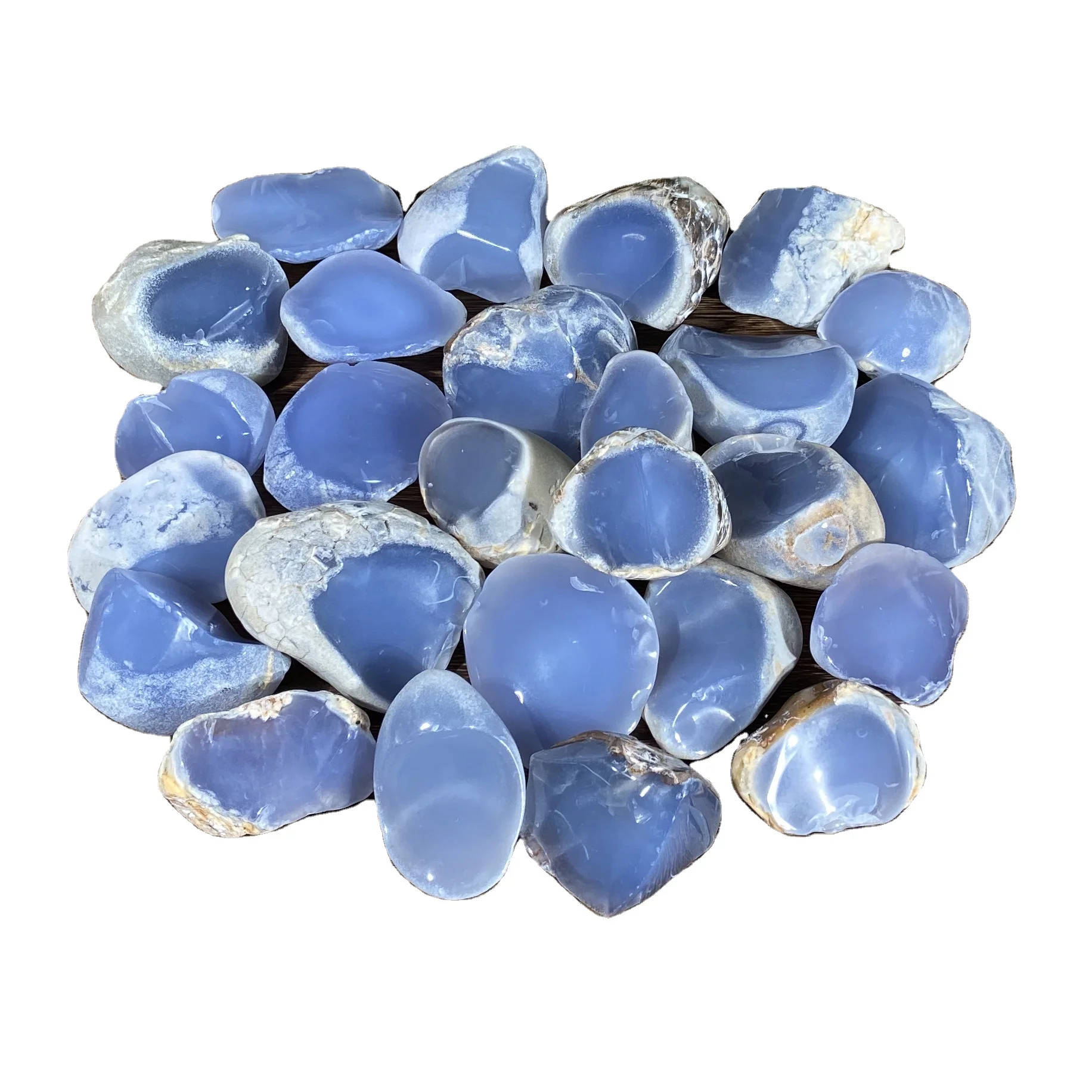 

Wholesale Heave Washed Blue Chalcedony Rough Natural Crystal Gemstone blue agate stone jade jasper healing roughs polished, Natural blue