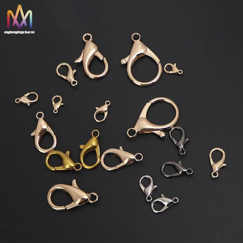 

100pcs Jewelry Making Components Toggle Clasps For Chain Necklace Stainless Steel Lobster Clasps For Jewelry Making