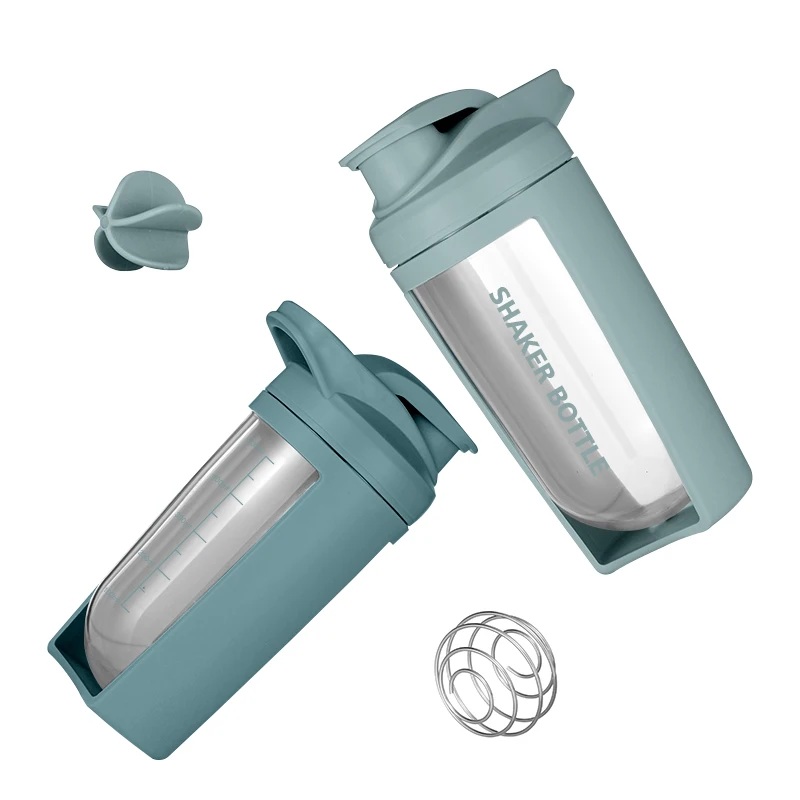 Image of 300ml Wholesale Custom Gym Plastic Protein Powder Shaker Bottle with Mixing Ball