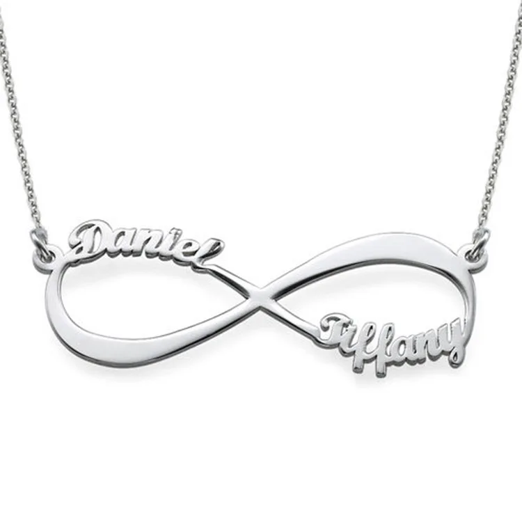 

Dropshipping Personalized Cut Out S925 Custom Infinity Pendant Name Necklace, 3 options